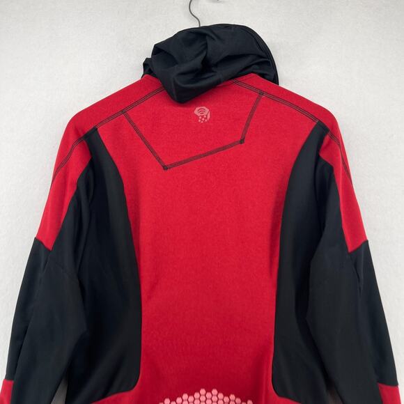 MOUNTAIN HARDWEAR Jacket Mens M Fleece Full Zip Hoodie Thumbholes Red - Picture 4 of 15